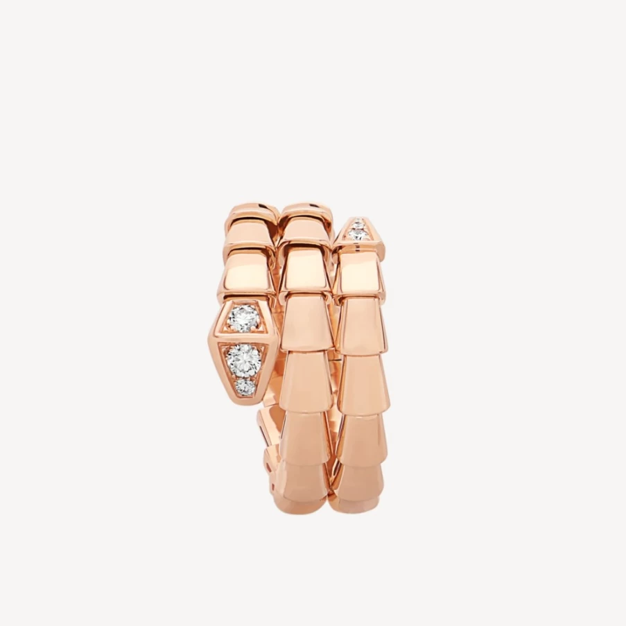 BVLGARI Serpenti Viper Ring | Luxury Snake Design Ring | 18K Gold & Precious Stones