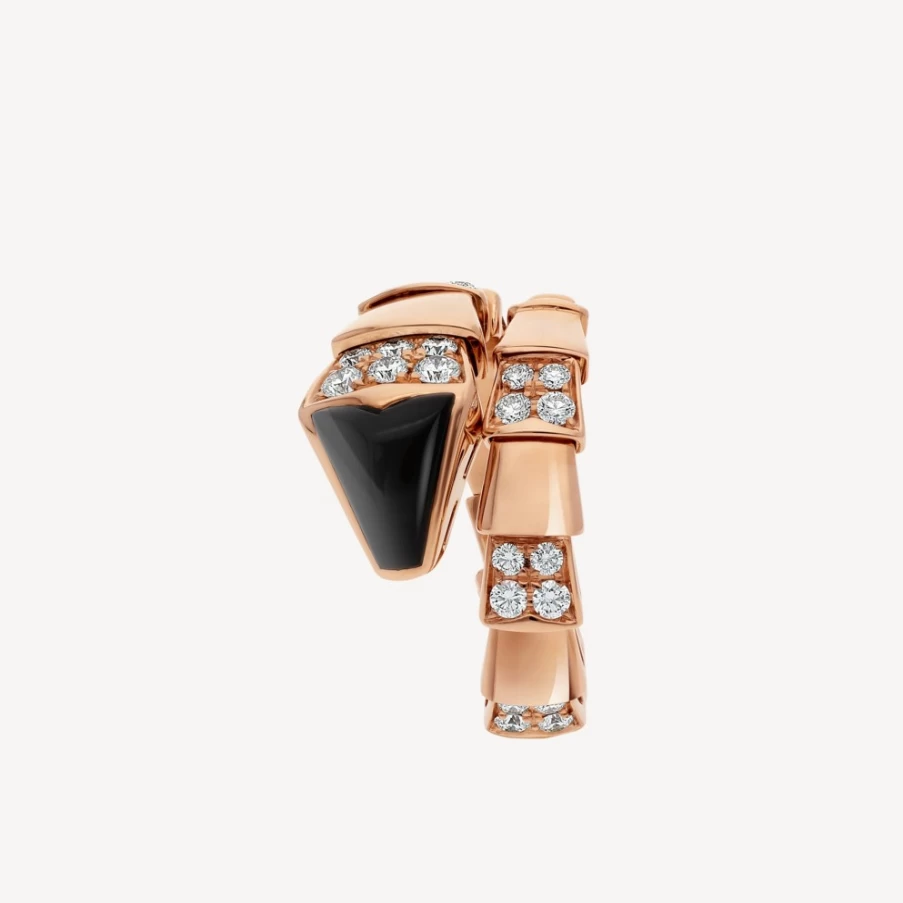 BVLGARI Serpenti Viper Black Diamond Ring | Luxury Snake Jewelry Collection