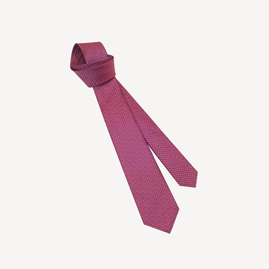 BVLGARI Men's Bordeaux Logomania Silk Tie – Luxury Designer Necktie