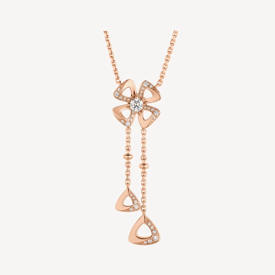 BVLGARI Fiorever Necklace: Timeless Floral Design in 18K Gold & Diamonds