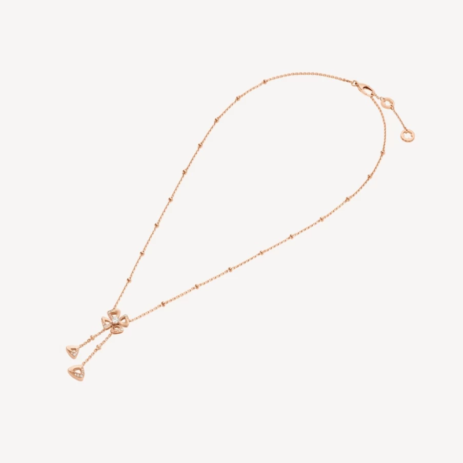 BVLGARI Fiorever Necklace: Timeless Floral Design in 18K Gold & Diamonds