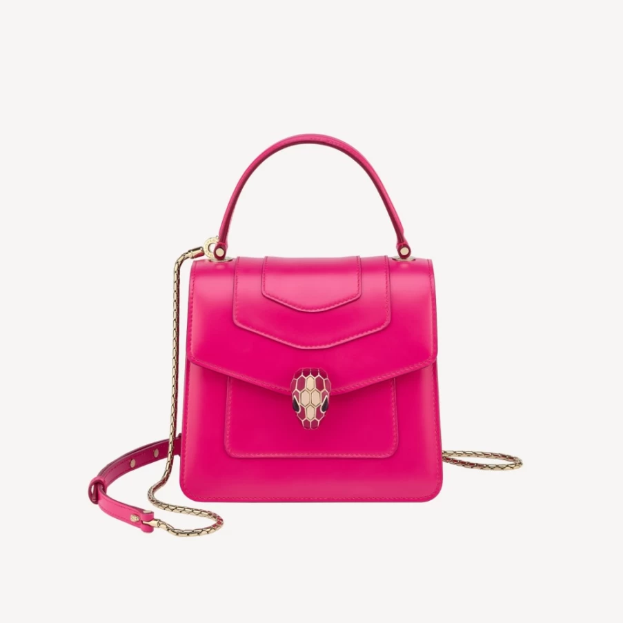 BVLGARI Serpenti Forever Pink Top Handle Bag for Women