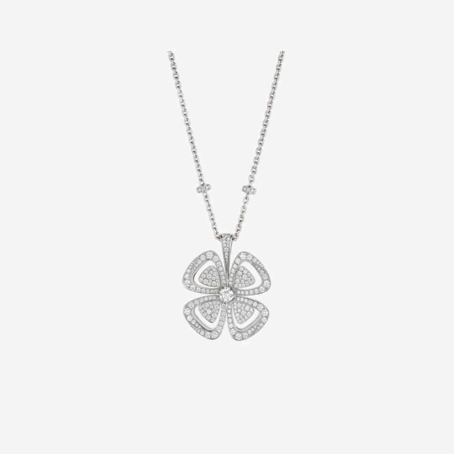 BVLGARI Fiorever Necklace - Timeless Floral Diamond Pendant for Women