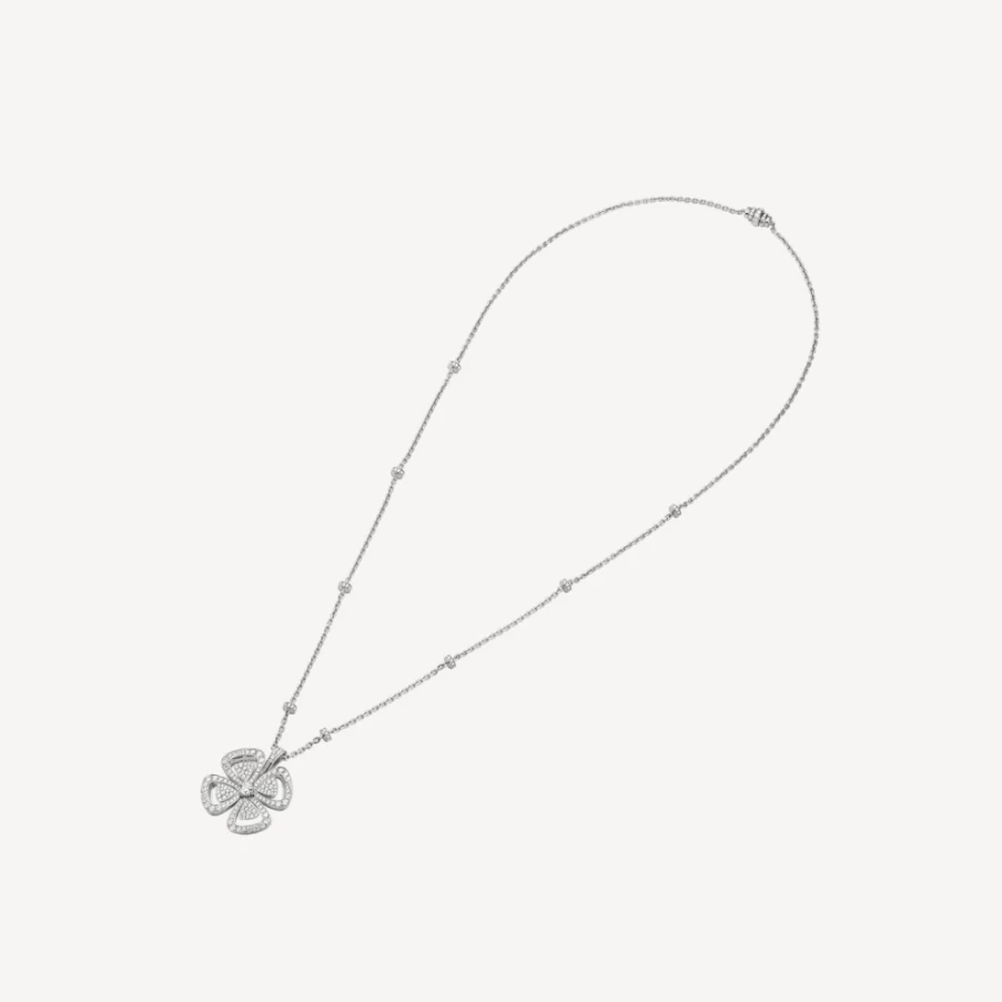 BVLGARI Fiorever Necklace - Timeless Floral Diamond Pendant for Women