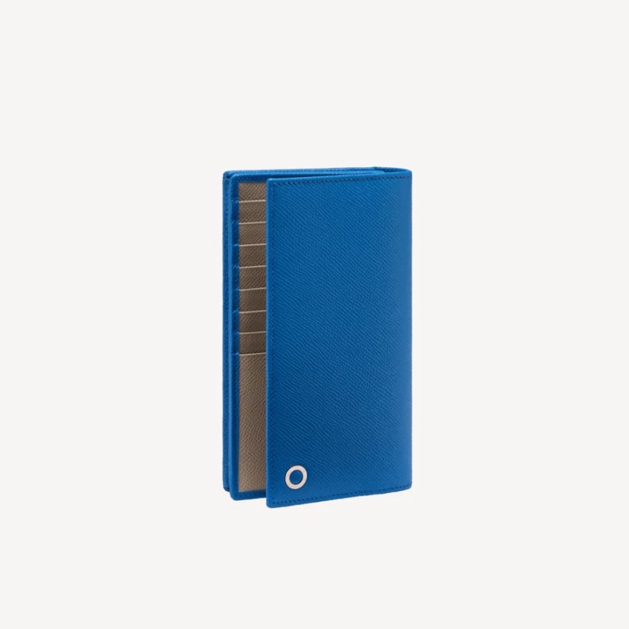 BVLGARI BVLGARI Man Blue Bifold Leather Wallet for Men