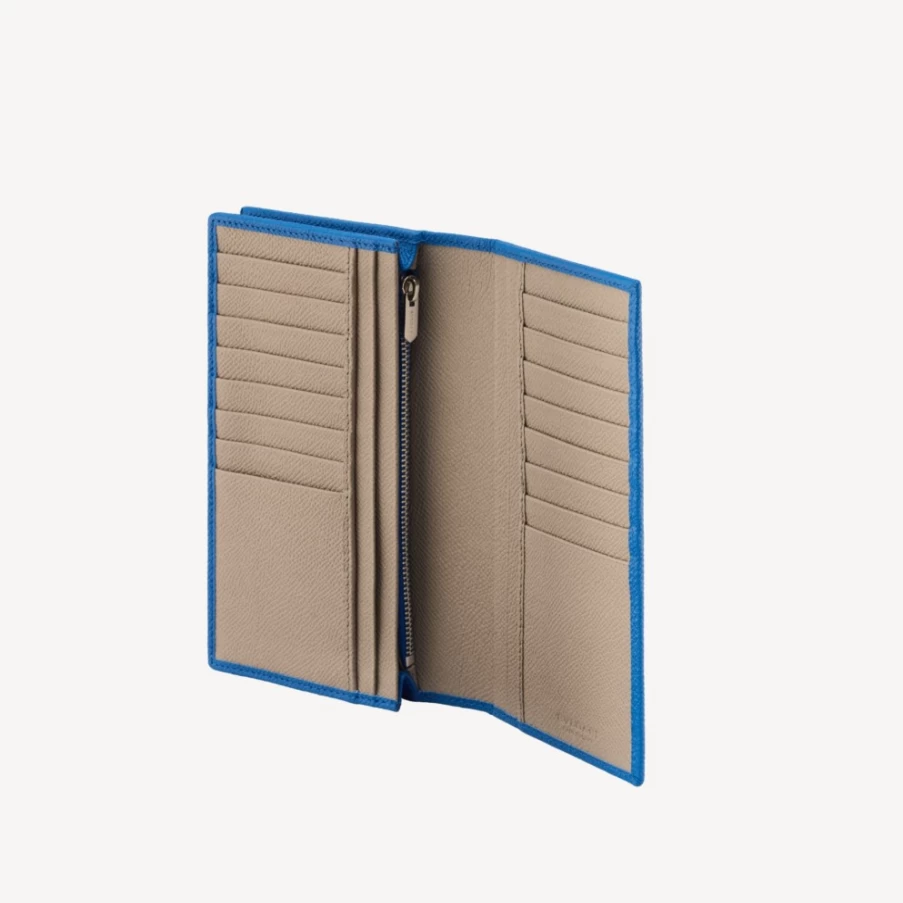 BVLGARI BVLGARI Man Blue Bifold Leather Wallet for Men