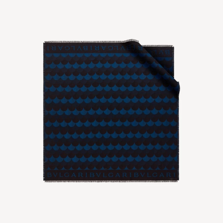BVLGARI Heritage Blue Scarf for Women - Luxury Silk Fashion Accessory