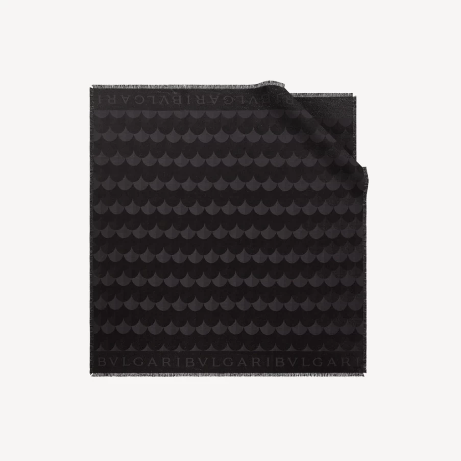 BVLGARI Heritage Black Scarf for Women - Luxury Cashmere Wrap