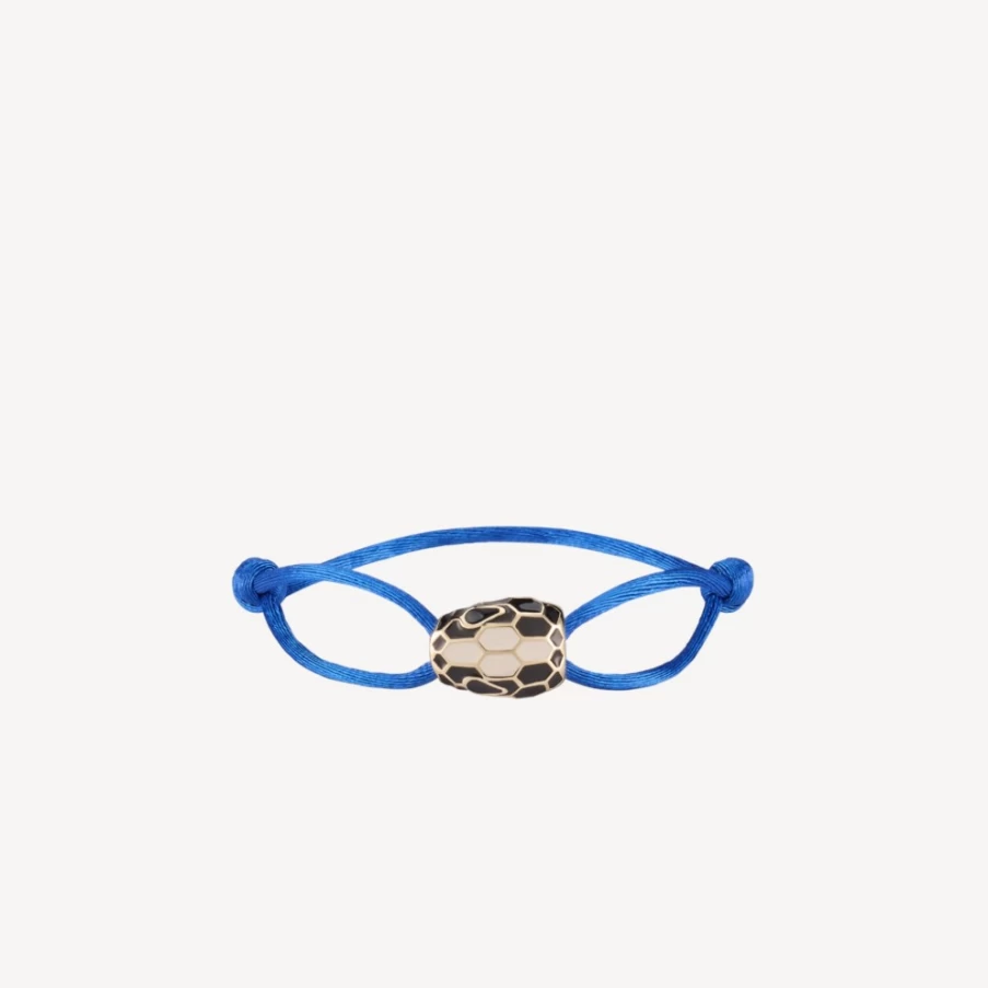 BVLGARI Serpenti Forever Blue Leather Bracelet for Women | Luxury Snake Design