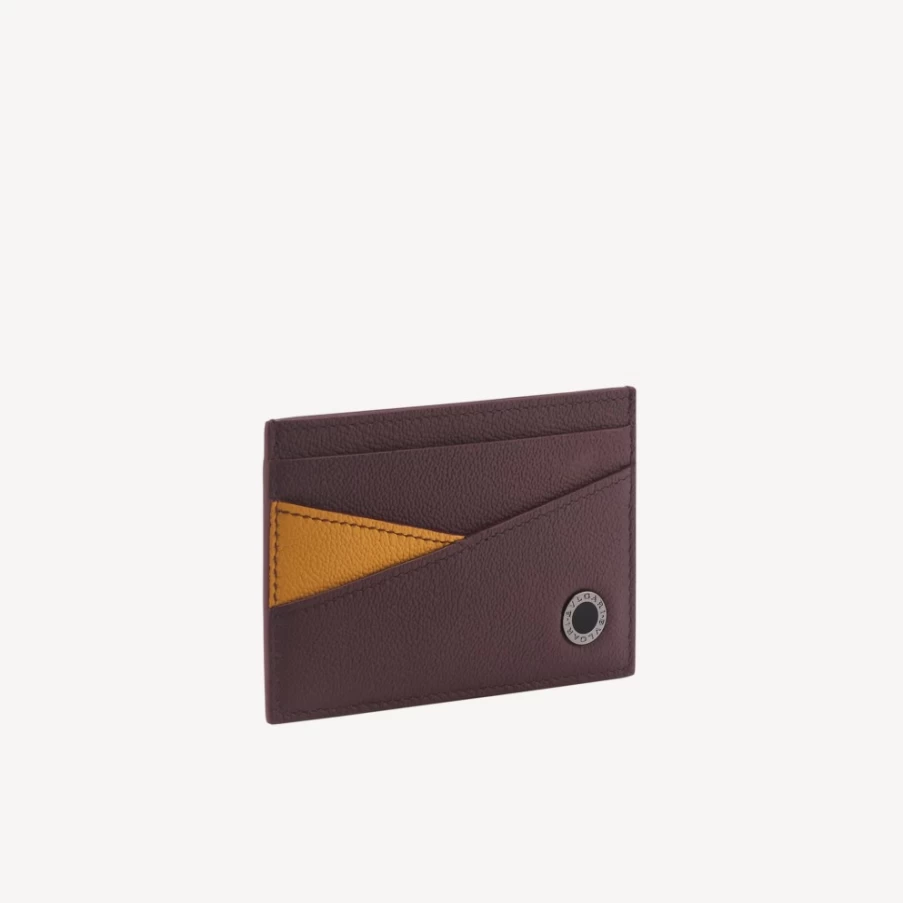 BVLGARI BVLGARI Man Brown Leather Card Holder for Men