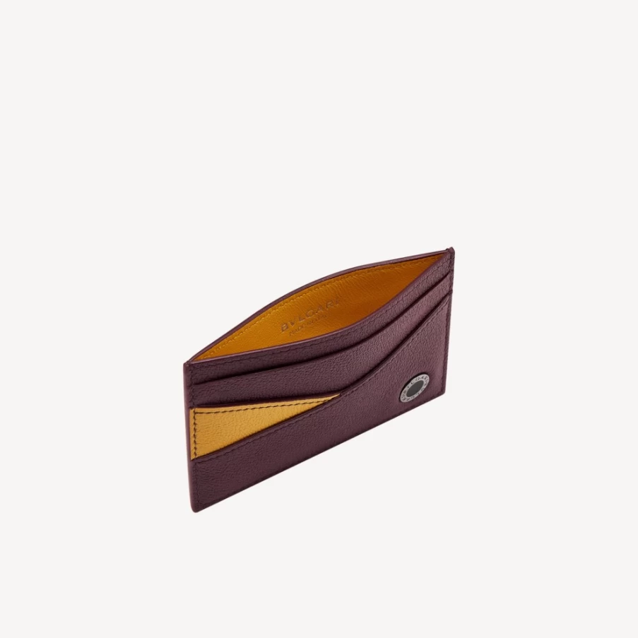 BVLGARI BVLGARI Man Brown Leather Card Holder for Men