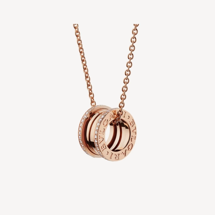 BVLGARI B.Zero1 Necklace | Luxury Rose Gold Pendant Necklace for Women