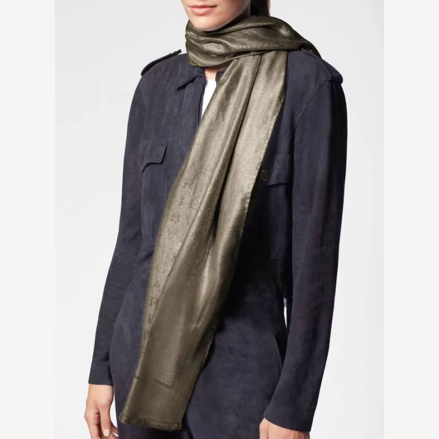 BVLGARI Women's Gold Logomania Stole - Luxury Designer Scarf