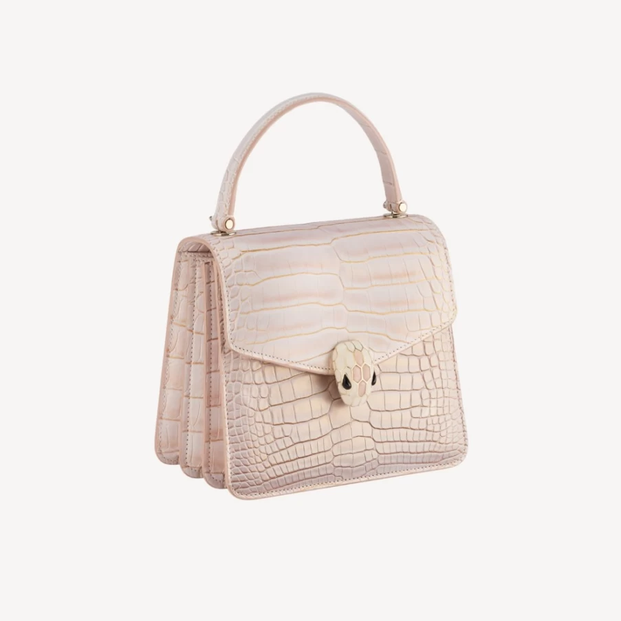 BVLGARI Serpenti Forever White Top Handle Bag for Women