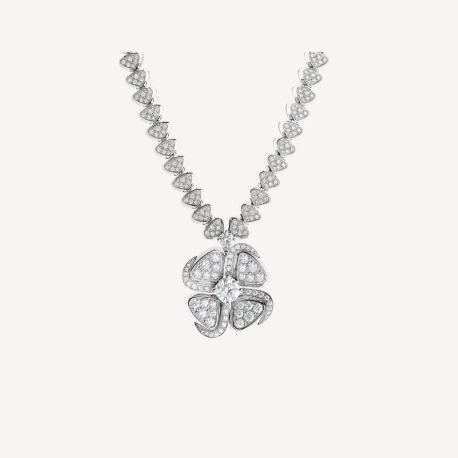 BVLGARI Fiorever Necklace – Elegant Floral Diamond Pendant for Women