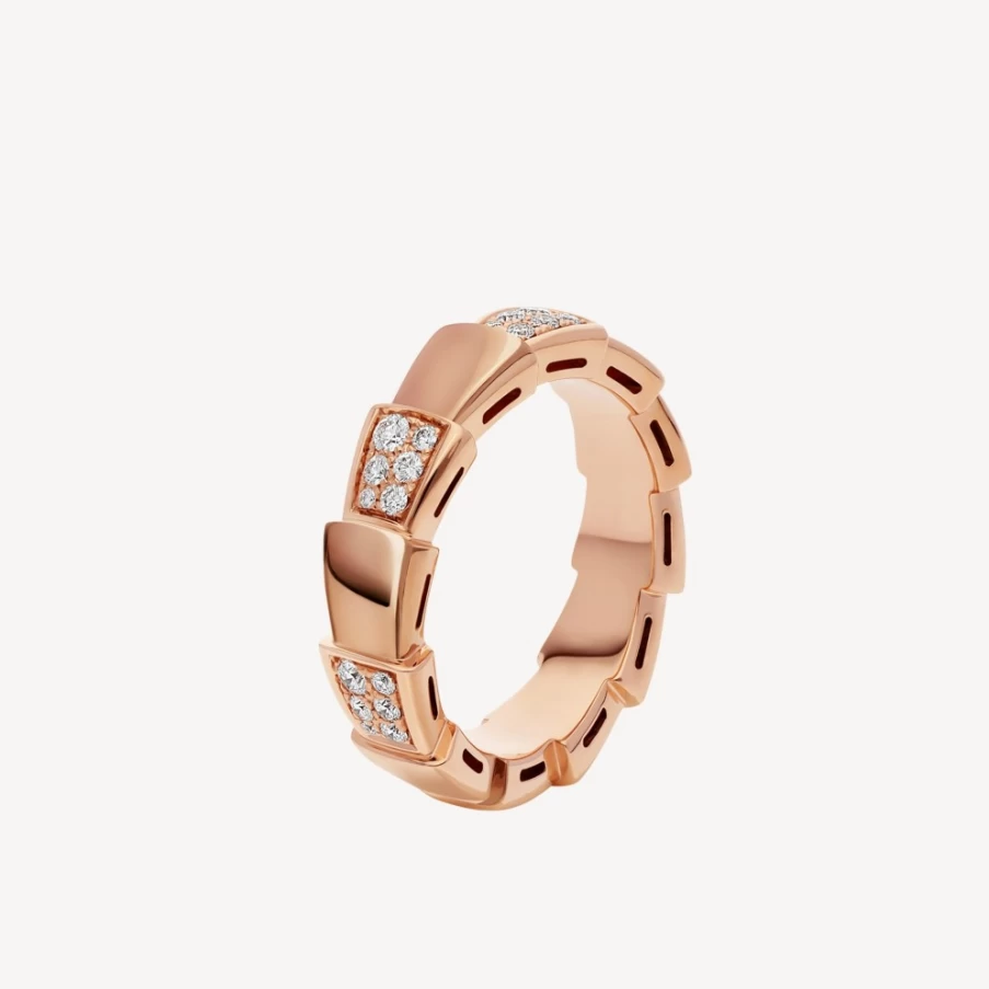 BVLGARI Serpenti Viper Ring Luxury Snake Design Gold Band Jewelry