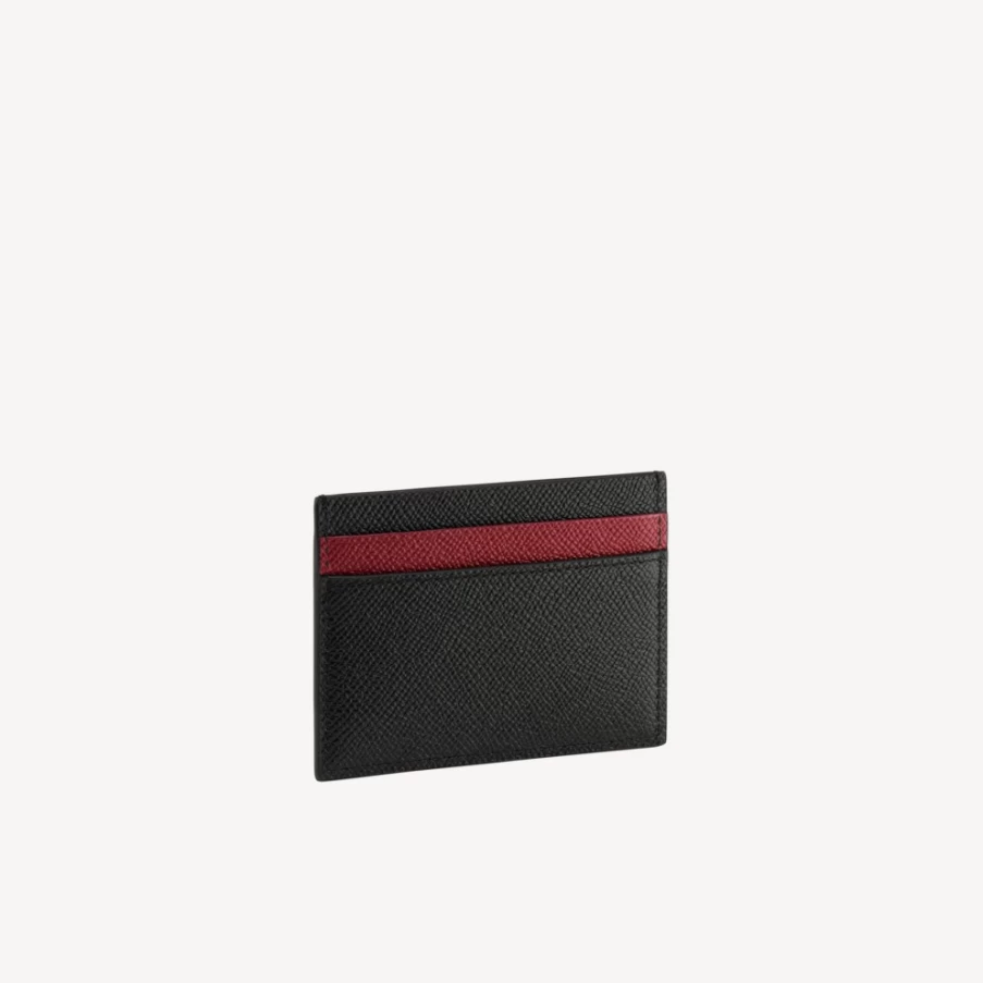 BVLGARI Bvlgari Man Black Leather Card Holder for Men