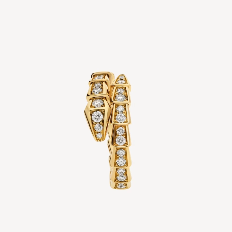 BVLGARI Serpenti Viper Ring 18K Gold Diamond Luxury Snake Bracelet Jewelry