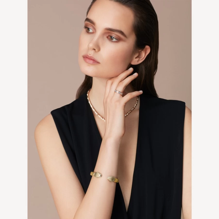 BVLGARI Serpenti Forever Gold Bracelet for Women | Luxury Snake Design