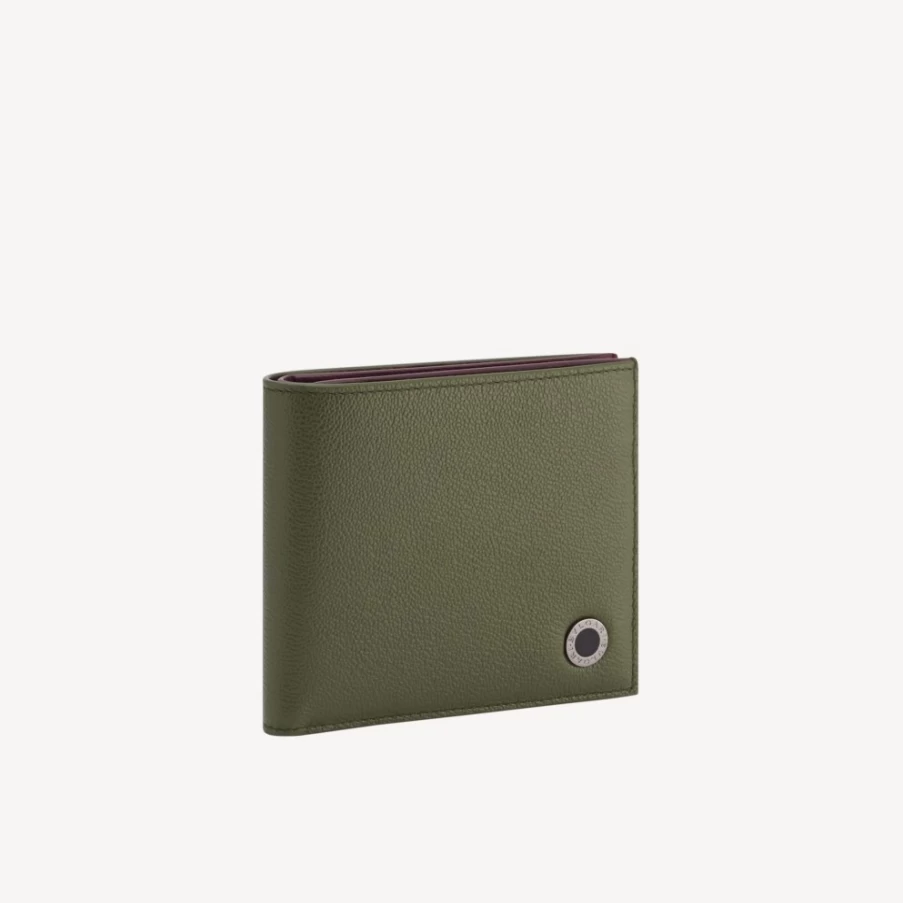 BVLGARI Man Green Bifold Leather Wallet for Men | Luxury Designer Wallet