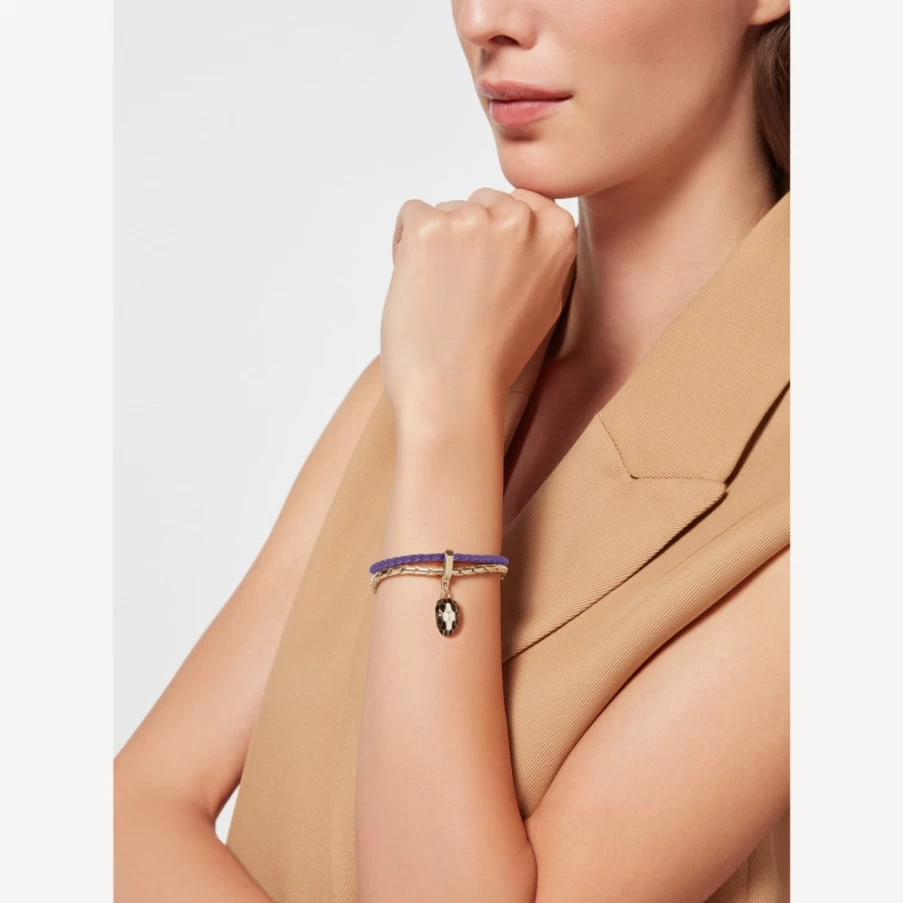 BVLGARI Serpenti Forever Bracelet for Women in Purple & Light Gold | Luxury Snake Design