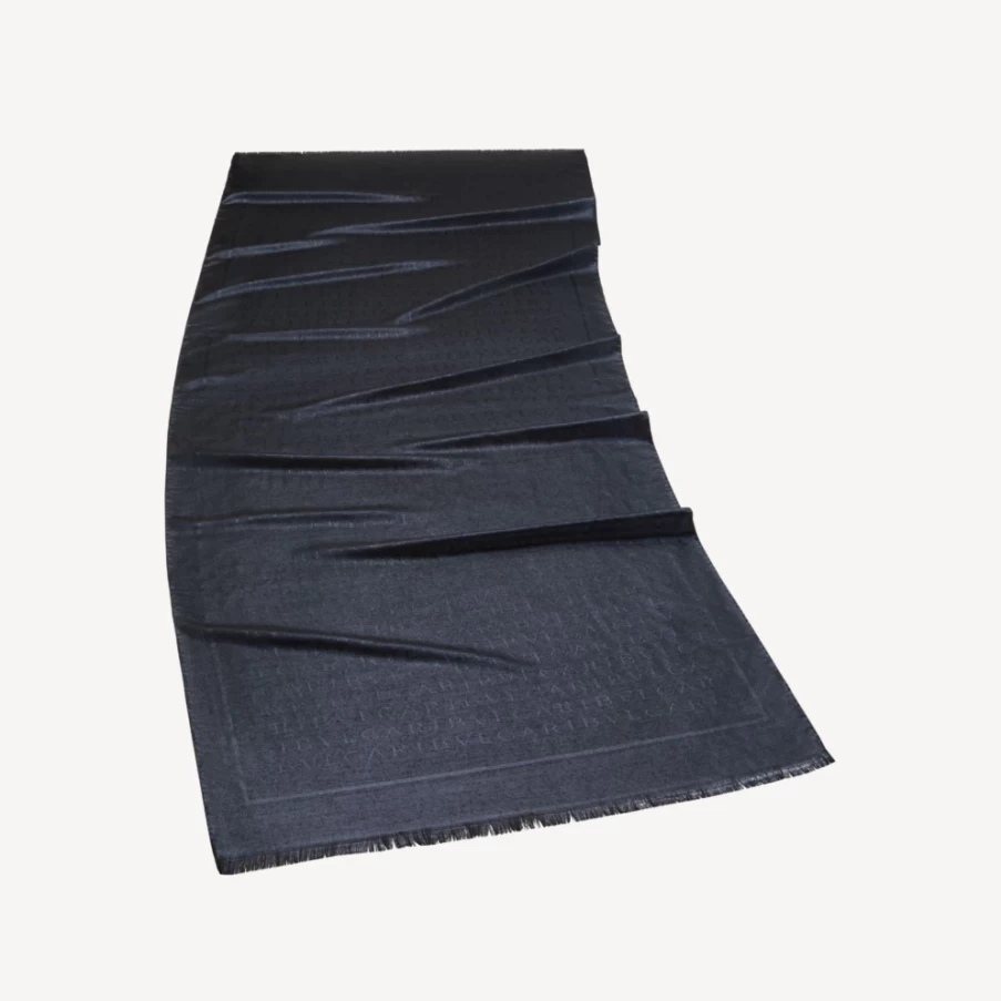 BVLGARI Women's Black Logomania Stole Luxury Silk Scarf