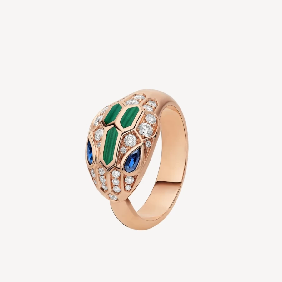 BVLGARI Serpenti Blue Green Gemstone Ring | Luxury Snake Jewelry