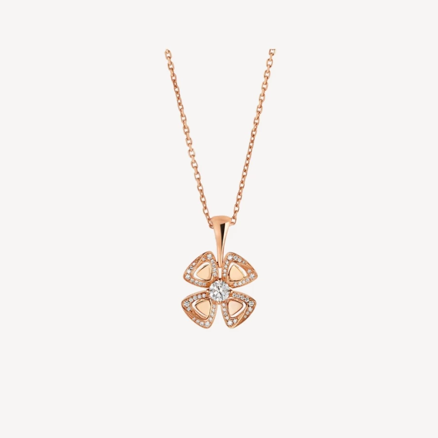 BVLGARI Fiorever Necklace – Elegant Floral Diamond Pendant for Women