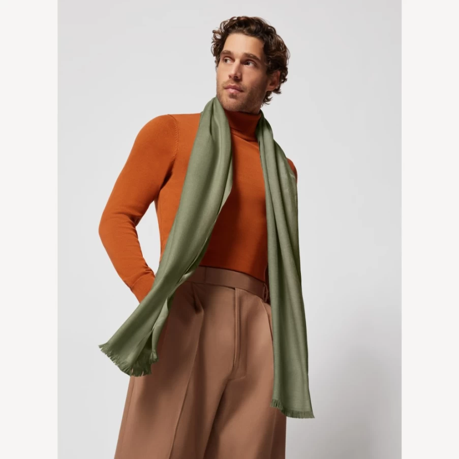 BVLGARI Women's Green Logomania Stole - Luxury Cashmere Scarf