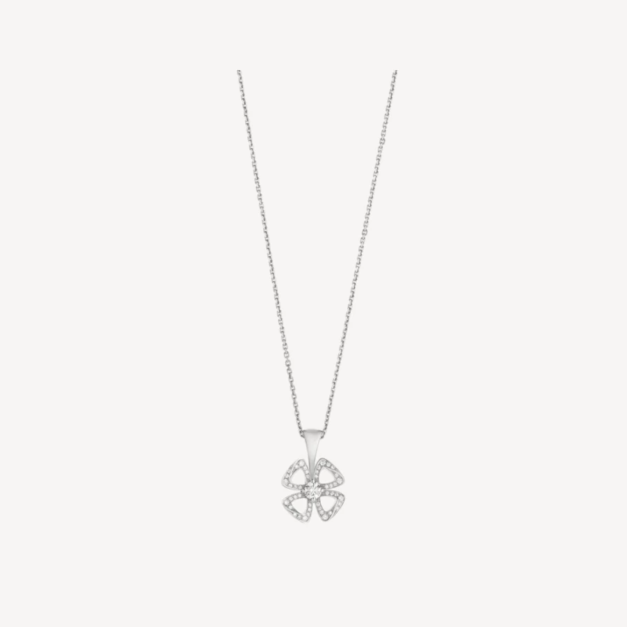 BVLGARI Fiorever Necklace - Luxury Floral Diamond Pendant for Women