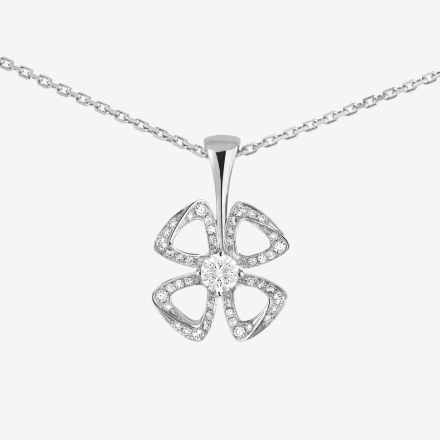 BVLGARI Fiorever Necklace - Luxury Floral Diamond Pendant for Women