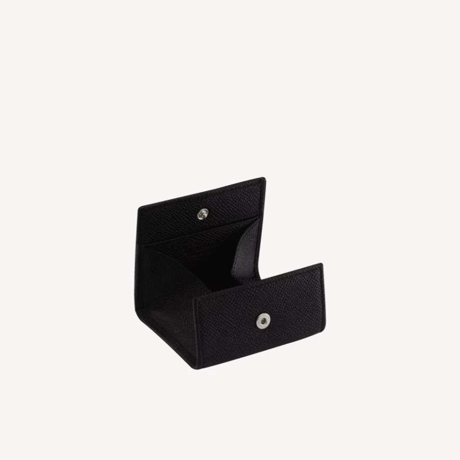 BVLGARI Bvlgari Man Black Leather Coin Purse for Men | Luxury Designer Wallet