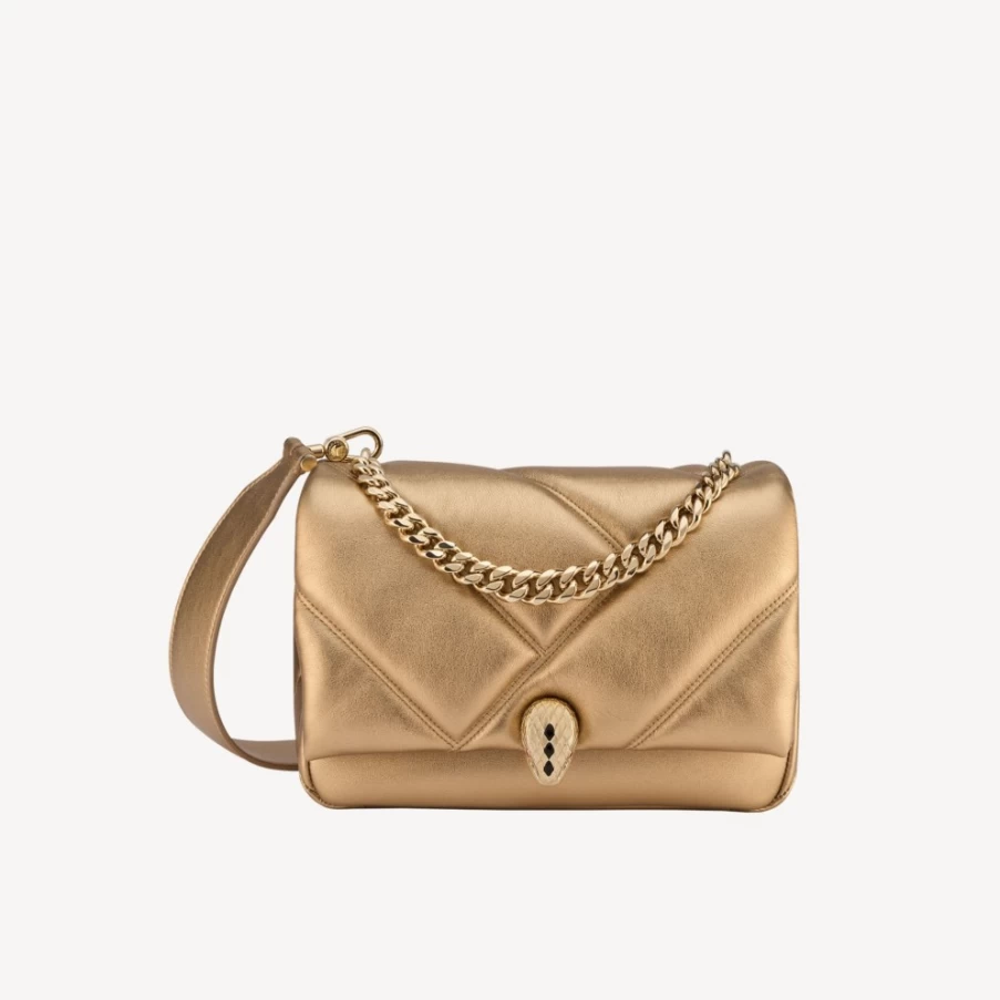 BVLGARI Serpenti Gold Cabochon Crossbody Bag for Women