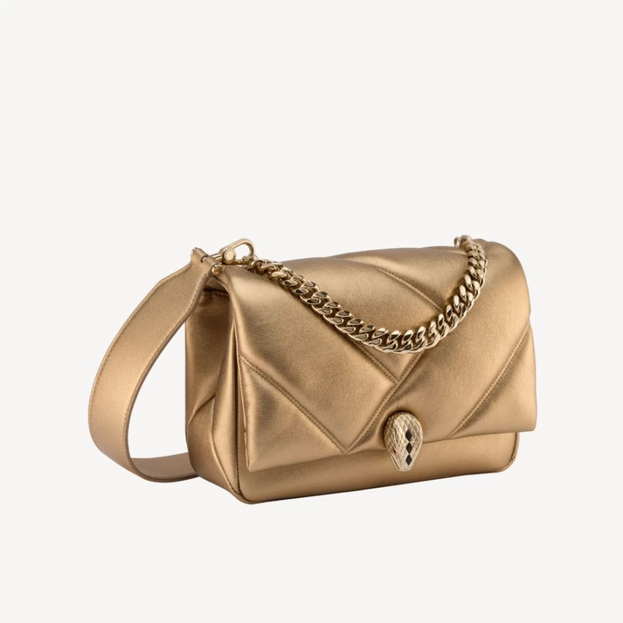 BVLGARI Serpenti Gold Cabochon Crossbody Bag for Women