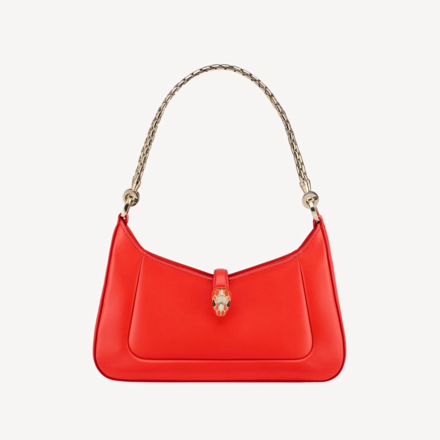 BVLGARI Serpenti Baia Orange Shoulder Bag for Women