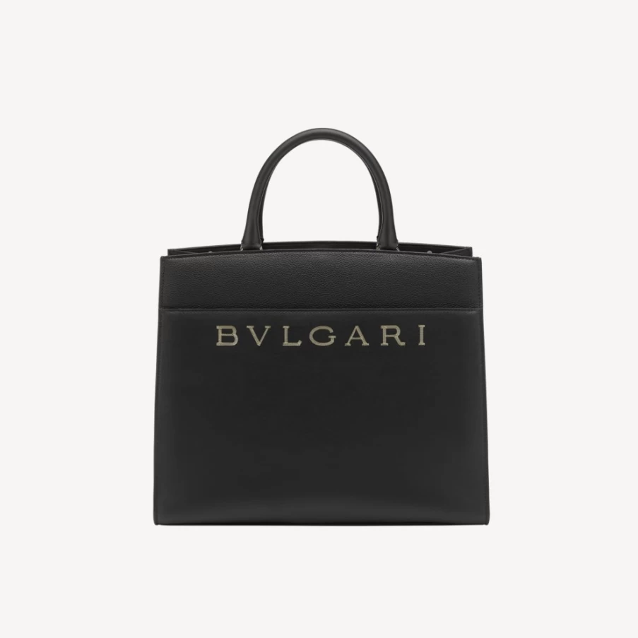 BVLGARI Black Logo Tote Bag for Women - Luxury Designer Handbag