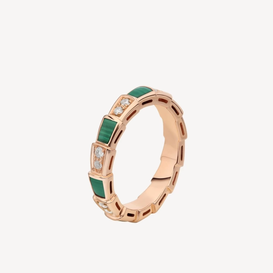 BVLGARI Serpenti Viper Green Gold Ring | Luxury Snake Jewelry Collection