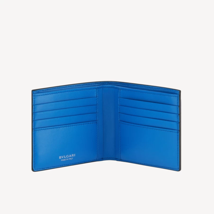 BVLGARI Bvlgari Man Black Bifold Wallet for Men | Luxury Leather Wallet