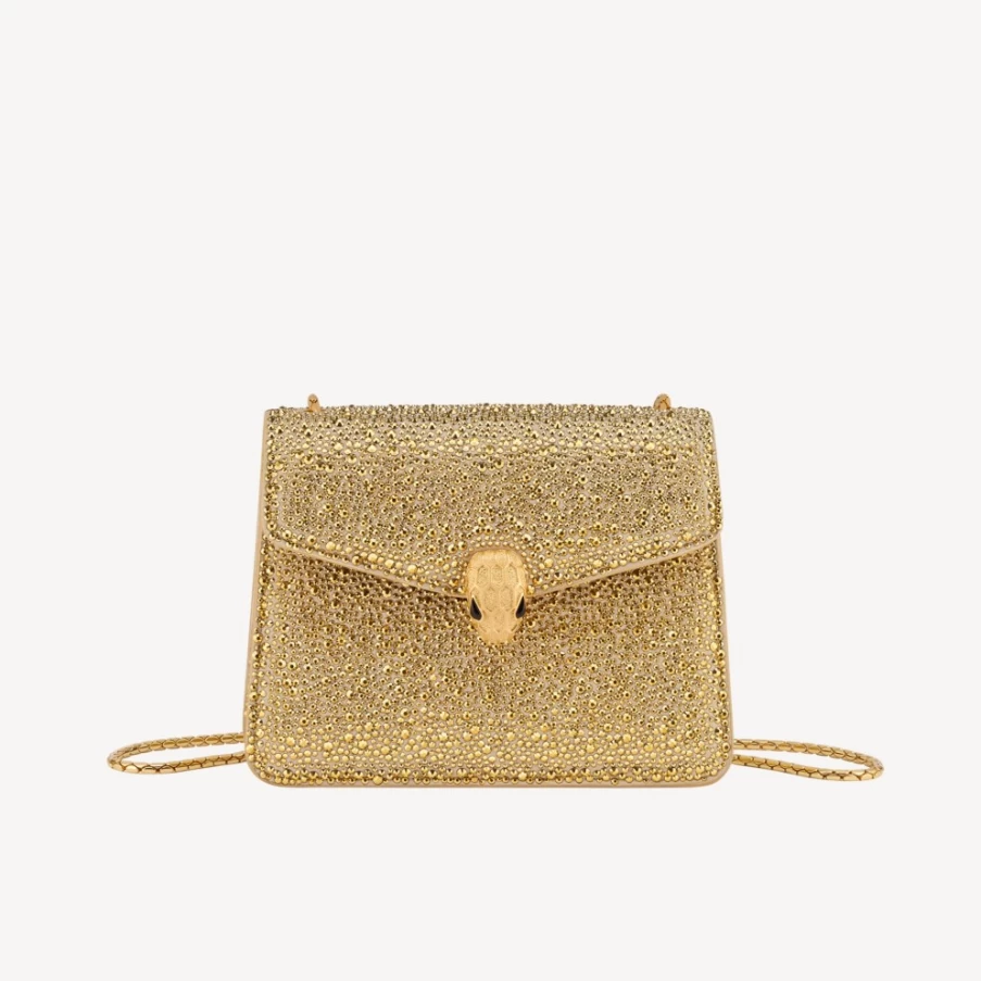 BVLGARI Serpenti Forever Gold Crossbody Bag for Women