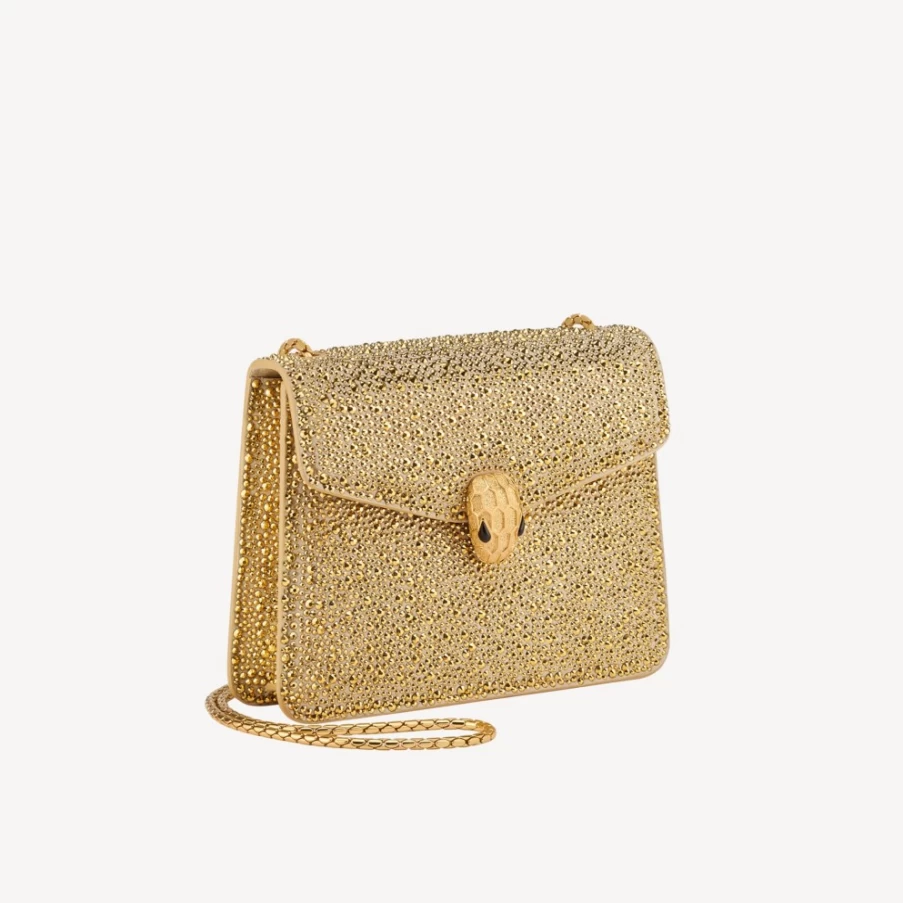 BVLGARI Serpenti Forever Gold Crossbody Bag for Women
