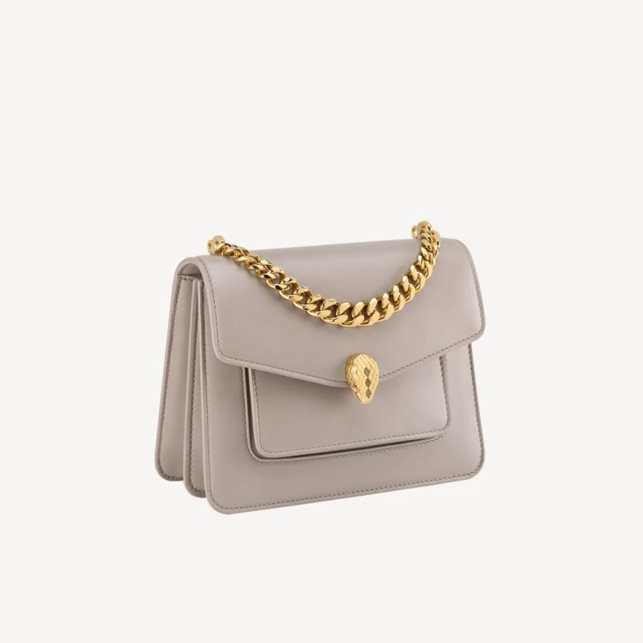 BVLGARI Serpenti Forever Maxi Chain Crossbody Bag for Women in Grey