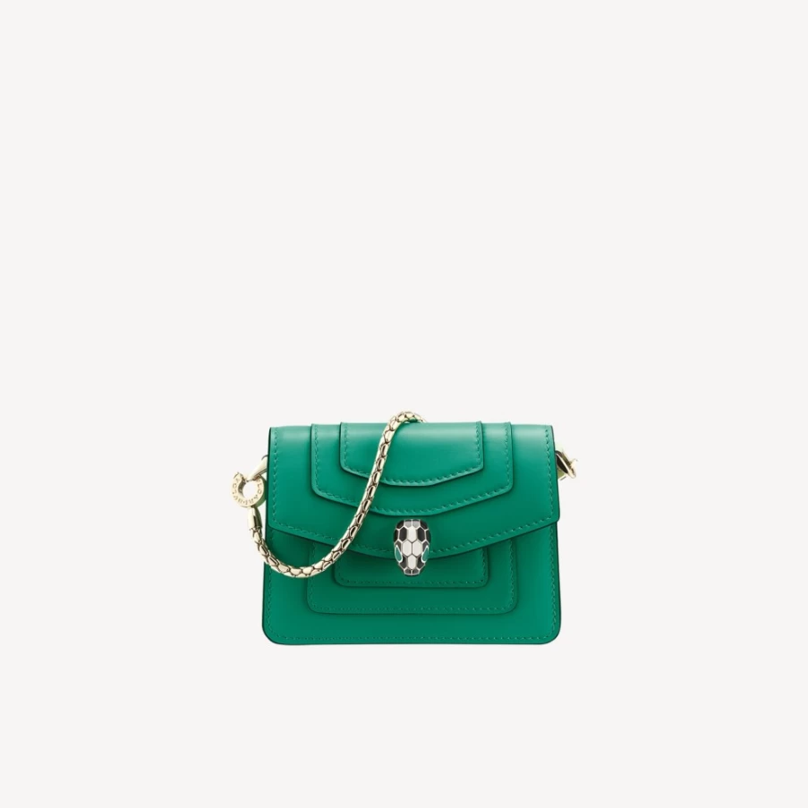 BVLGARI Serpenti Forever Green Bag Charm for Women | Luxury Designer Accessory