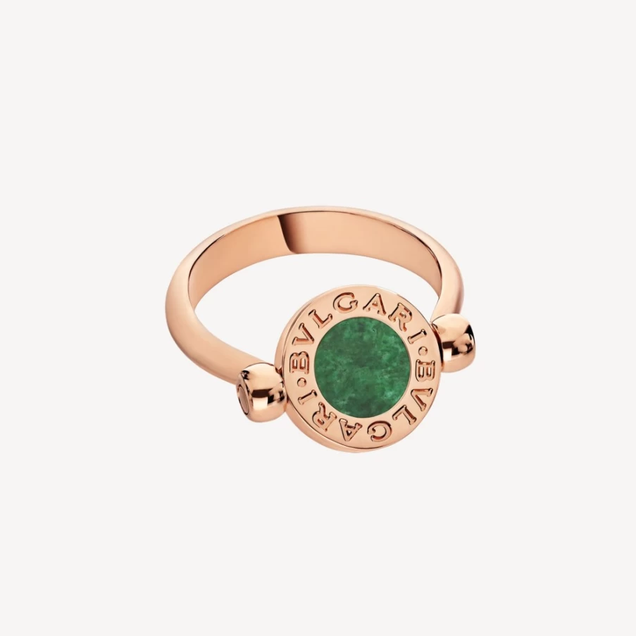 BVLGARI Bvlgari Green Gemstone Ring Luxury Italian Jewelry