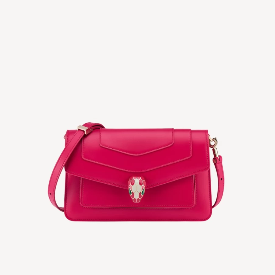 BVLGARI Serpenti Forever East-West Shoulder Bag in Pink for Women | Luxury Designer Handbag