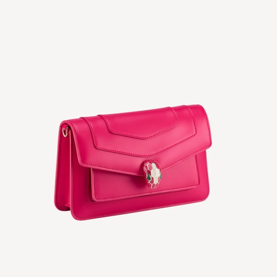 BVLGARI Serpenti Forever East-West Shoulder Bag in Pink for Women | Luxury Designer Handbag