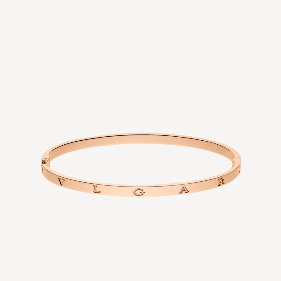 BVLGARI BVLGARI 18K Rose Gold Diamond Bracelet for Women Luxury Italian Jewelry