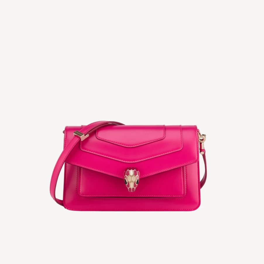 BVLGARI Serpenti Forever East-West Shoulder Bag in Pink for Women | Luxury Designer Handbag