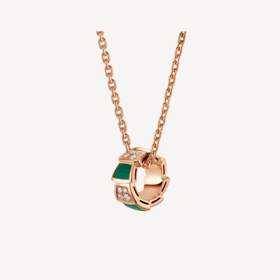 BVLGARI Serpenti Viper Green Necklace | Luxury Snake Design Jewelry