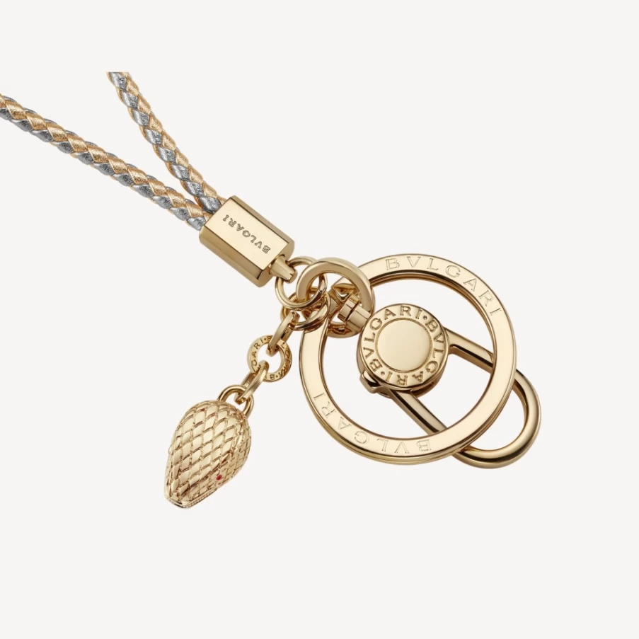 BVLGARI Serpenti Forever Silver Keyring for Women | Luxury Designer Key Chain