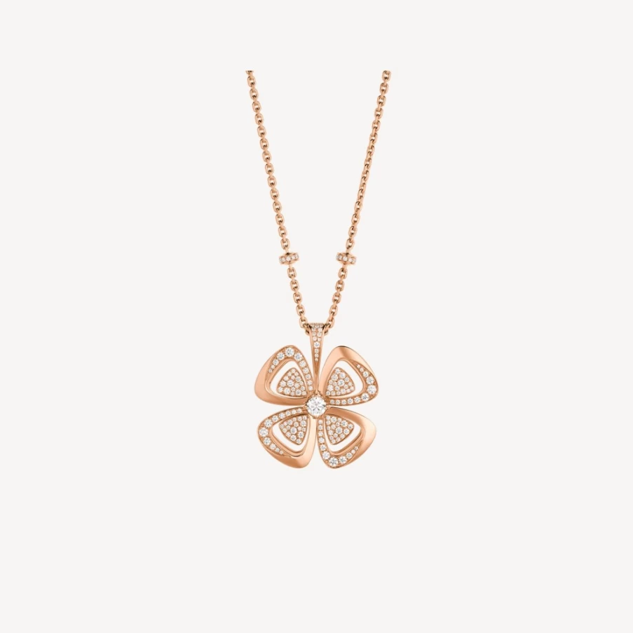 BVLGARI Fiorever Necklace - Timeless Floral Diamond Pendant for Women